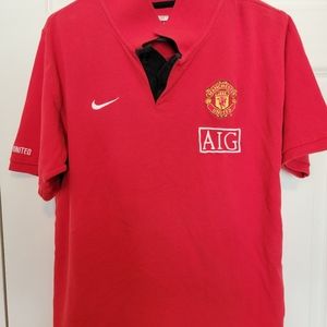 Vintage Manchester united polo shirt AIG large